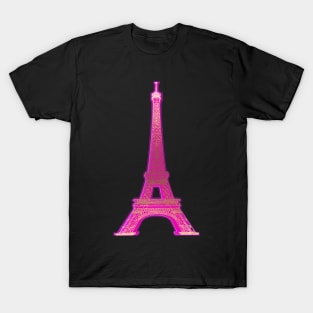 Paris, La Nuit Neon Pink Eiffel Tower T-Shirt